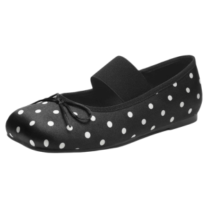 Reddragonfly | Black Polka Dot Mary Jane Flat Shoes