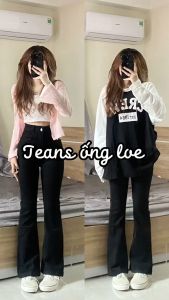 Quần jeans nữ ống loe Xám ống loe chất liệu cao cấp-MAS- Mã 14