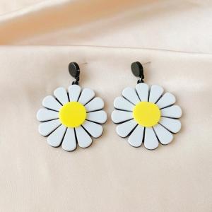 Yellow Summer French Vintage Long Earrings for Women