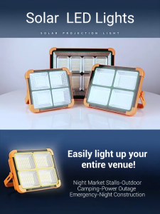 10000W Solar Lighting Outdoor Portable Solar Lights Magnetically Absorbed Indoor Type-C Fast Charge Home Emergency Camping Lighting for Construction Sites