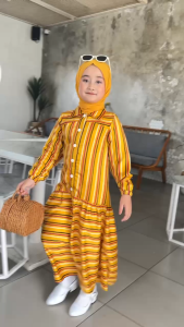 KyraStore.id – Marsya Series | Gamis Anak Prempuan Syar’i 4-12 Tahun set Pashmina Instan