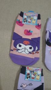 Kaus Kaki Lucu Anak-Anak & Kaus Kaki Sanrio Kuromi untuk Remaja Model Mata Kaki Karakter Lucu