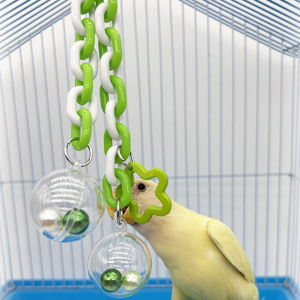 Bird Toy Hanging Cage Ball with Sweet Sound Colorful Wood Beads Balls for Lovebirds African Cockatoo Parakeet Toy