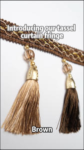 Ins.Fabric Curtain Trim Tassel Fringe Fringing Edging Beaded Lace Braid Sewing Crafts 1M