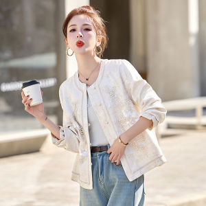 MANWUJINGLING | Chinese Style Embellished Short Jacket Autumn