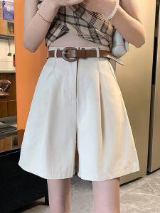 Suit Shorts Womens Summer Large Size Fat Sister mm High Waist Loose and Slimming Straight Wide Leg Middle Pants Casual Fifth Pants Fashion