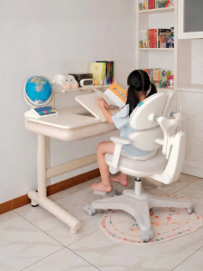 Hbada | Elevating White Wooden Study Desk Set