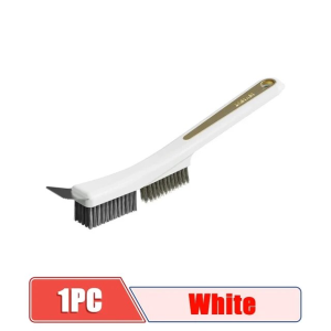 [Girl 798 MALL]Cleaning brush multifunctional nylon brush 3IN1 with rust removal scraper long handle hard bristled brush ceramic tile joint fish tank window blind corner gap wiping brush cleaning brush bathroom edge cleaning brush cleaning tool