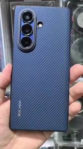 Smart Window Carbon Fiber Texture Magnetic Phone Case with Card Holder for Samsung Galaxy Z Fold 8 Ultra 7 6 5 4 5G Flip Cover