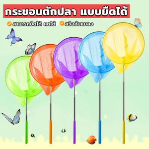Ayla ตาข่ายจับผีเสื้อด้ามจับยืดได้ หรือ จับปลา เพื่อการเรียนรู้สำหรับเด็ก Fishing Net