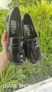Fashion Trend Shiny Slip On Black Shoes Women Non Slip Rubber Sole Breathable Daily School Work Footwear 0110523