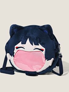 New God of War Traveler Large Mouth Doll Crossbody Bag Anime Game Cosplay Storage Backpack Soft Cartoon Embroidery Bag