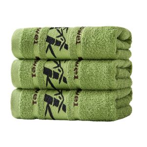 3pcs Green Bamboo Fiber Bathroom Towels Sets 34x74cm/70x140cm Household Hand Face Bath Towel Sets Washcloths Toallas De Baño 타월