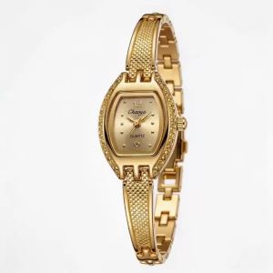Đồng Hồ Nữ Quartz Mạ Vàng Cao Cấp Kiểu Dáng Cổ Điển 2026 Thiết Kế Tối Giản Thời Trang Dây Kim Loại Chống Nước Reloj Mujer