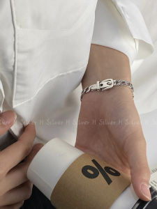 สร้อยข้อมือเงินแท้ S925 สไตล์วินเทจ สร้อยข้อมือสไตล์ฮิปฮอปสไตล์เกาหลี สร้อยข้อมือแฟชั่นสำหรับผู้ชายและผู้หญิง