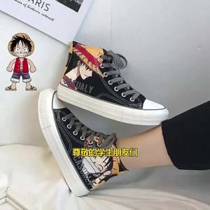 Spring New High-Top Canvas Shoes Womens Korean-Style All-Matching ulzzang Harajuku Style for Students Cloth Shoes Casual Sneakers Fashion