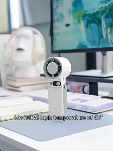 Jiditech High Speed Cooling Fan 10000mAh Handheld/Stand/Neck-hanging Folding Fan With 199 Wind Speed