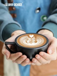Cốc Cà Phê Bằng Gốm MHW-3BOMBER Chuyên Nghiệp Cốc Cà Phê Latte Họa Tiết Nổi Cốc Cà Phê Nghệ Thuật Cốc Đựng Cà Phê Tại Nhà Và Quán Cà Phê