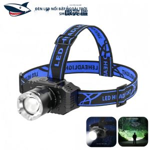 SMILING SHARK | Smiling Shark 5000LM Đèn Pha LED Loại C Có Thể Sạc Lại P50 Siêu Sáng Chống Nước Đèn Câu Cá 5 Chế Độ Chiếu Sáng Ngoài Trời TD0181