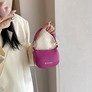 Mini Crossbody Shoulder Bag Womens New Fashion 2024 Summer Saddle Bag Lipstick Bag High-End Feel Soft PU Leather Handbag