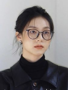 Ultra-Light Retro Black Frame Glasses for Women Near-Sighted Square round Face Ins Style Resin Full Frame Optical Eyeglasses