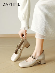 Daphne | French Square-Toe Thick-Heel Mary Jane Shoes SpringSummer For Work