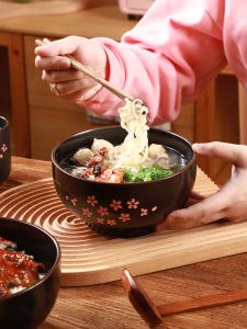 Bát Ăn Phở Cỡ Lớn Bằng Gốm Sứ Kiểu Nhật Bản Bát Đựng Súp Bát Đựng Mì Tròn Bát Đựng Mì Tròn Họa Tiết Hoa Cổ Điển Dùng Tại Nhà