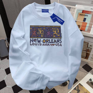 Mens Long Sleeve T-Shirt round Neck Base Layer Oversize Couples Cotton Casual Fashion Autumn 2024 Print Design Streetwear