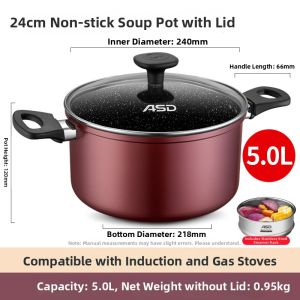 ASD | Multifunction Cooking Soup Pot Thickened Big Dual-handle For Gas Induction Cooker