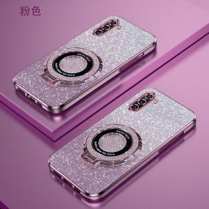 เคสโทรศัพท์ SAMSUNG Note10 Ultra Thin Gradient Sparkle Powder พร้อมขาตั้งแม่เหล็ก ดีไซน์เรียบง่าย ป้องกันการตกหล่น สำหรับ Samsung Galaxy Note10 pro