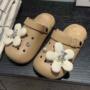 Dép Đi Biển Mùa Hè Chống Trượt EVA Màu Latte Dễ Thương Phong Cách Hàn Quốc Cho Nữ Dép Xỏ Ngón Thoáng Khí Thoải Mái Cho Trẻ Em