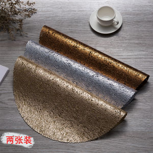 Affordable Luxury Style Insulated Dining Table Mat 40 round Festival Theme Decoration Non-Slip PVC Gold American Western-Style Placemat Tray Mat