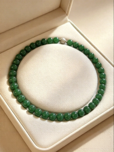 YISHU | Natural Ice Jade Agate Green Necklace For Women
