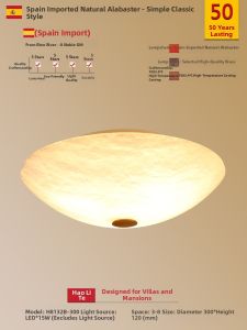 HADLITE | Designer Copper and Marble Ceiling Light for Bedrooms Villas Stairs Corridors