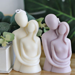 ขนาดใหญ่ 3D โรแมนติกคู่ภาพคนรักซิลิโคนเทียนแม่พิมพ์แกะสลัก Art Aromatherapy Plaster Home Decor แม่พิมพ์งานแต่งงานของขวัญ