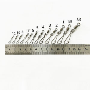 30pcs Single Buckle Snap Swivels Fishing Swivel Snap Stainless Brass Saltwater Fishing Rolling Barrel Swivel Connectors Tackle