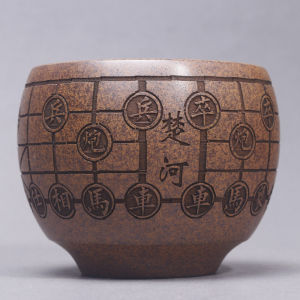 Cốc Trà Thủ Công Bằng Gốm Sứ Nguyên Chất Yixing Nhỏ Dung Tích Cốc Trà Pha Trà Gongfu Cốc Cờ Cờ Vua Họa Tiết Khắc