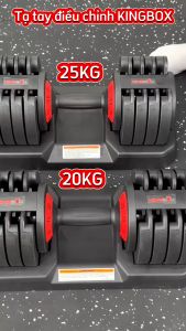 Tạ tay điều chỉnh KINGBOX - Chất liệu Gang bọc nhựa 20kg và 25kg - 1 Tay