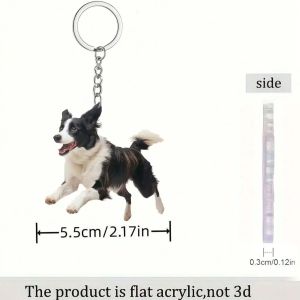 1 running Border Collie keychain/pendant pet shaped car rearview mirror DIY backpack pendant for home decoration