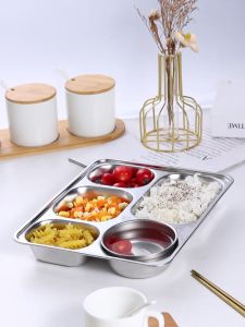 ถาดหลุมสแตนเลส ถาดหลุม ถาดหลุมใส่อาหาร กล่องข้าวสแตนเลส กล่องอาหาร กล่องข้าว มีฝาปิดกล่องข้าว กล่องใส่อาหาร กล่องอาหารกลางวัน3/4/5หลุม