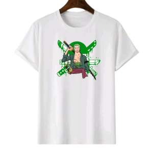 Kaos distro pria kaos gambar anime zoro t-shirt kaos oblong print digital