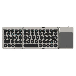 Dux Ducis | Bluetooth Wireless Touch Keyboard with 3-Fold Storage and Magnetic Stand for iPad Macbook Android and Windows