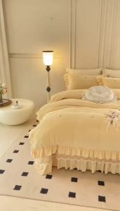 LUXURY ✨ BỘ PHỦ BÈO CHĂN GA GỐI THÊU HOA SANG TRỌNG NHẠP KHẨU CAO CẤP 4 MÓN