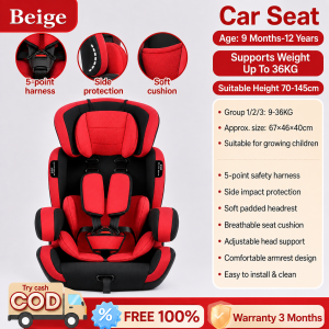 Beige Car Seat For Baby kids car seat for baby 0 12 years Five-point Safety buckle stable portable cushioned