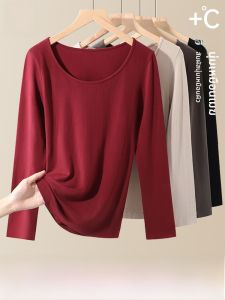 MiiOW | ชุดชั้นในผ้าโมดอลอบอุ่นสำหรับผู้หญิง MiiOW Cat Person ฤดูใบไม้ร่วง 2025 ชุดกางเกงขายาวสีแดงปีเกิดใหม่ ชุดชั้นในฤดูใบไม้ร่วง