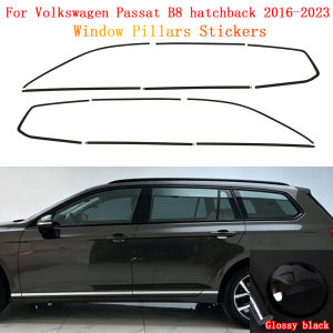 apply to  Volkswagen Passat Variant B8 hatchback 2016-2023 sedan Window Chrome Delete Blackout ABC Pillars Glossy Black Stickers