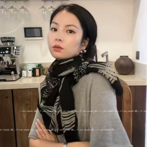 Khăn Choàng Lụa in Họa Tiết Đơn Giản Sang Trọng Đa Năng Khăn Choàng Cổ Phụ Kiện Thời Trang Mùa Đông Xuân Thu