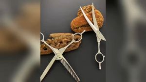 Dog Pet Grooming Scissors Stainless Steel Curved Pet Scissors Dogs Shears Safety Round Head Pet Hair Cutting Scissors Tijeras Puppy