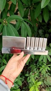 Khay Tắt Ngải Cứu Inox Có Gạt Tàn - Dùng Cho 5 Điếu Ngải Đại - Thiết Bị Diện Chẩn - Massage - Trị Liệu