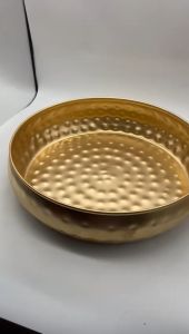 Decorative Metal Urli Bowl – 10 Inches Large Floating Flower Bowl | Home Décor Diwali Gift & Festival Decoration